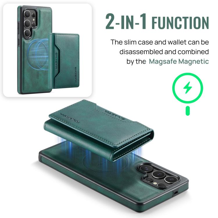 For Samsung Galaxy S25 Ultra 5G MAGKING K2 Series MagSafe RFID Card Bag Detachable Phone Case