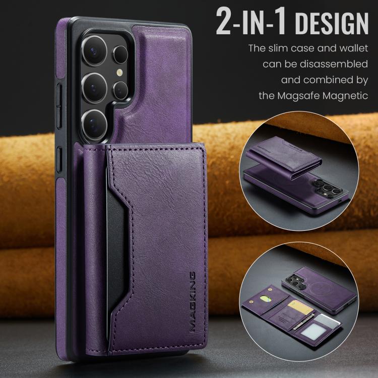For Samsung Galaxy S25 Ultra 5G MAGKING K2 Series MagSafe RFID Card Bag Detachable Phone Case
