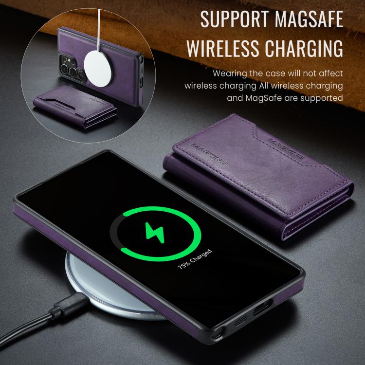 For Samsung Galaxy S25 Ultra 5G MAGKING K2 Series MagSafe RFID Card Bag Detachable Phone Case