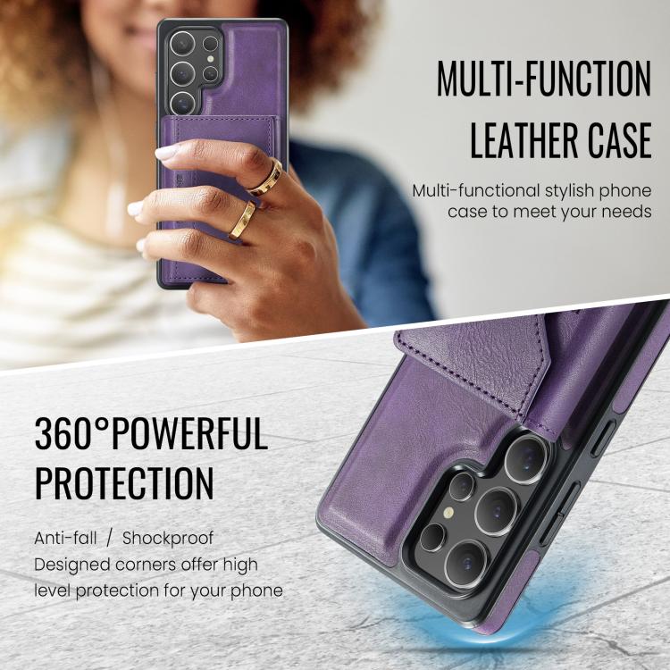 For Samsung Galaxy S25 Ultra 5G MAGKING K2 Series MagSafe RFID Card Bag Detachable Phone Case