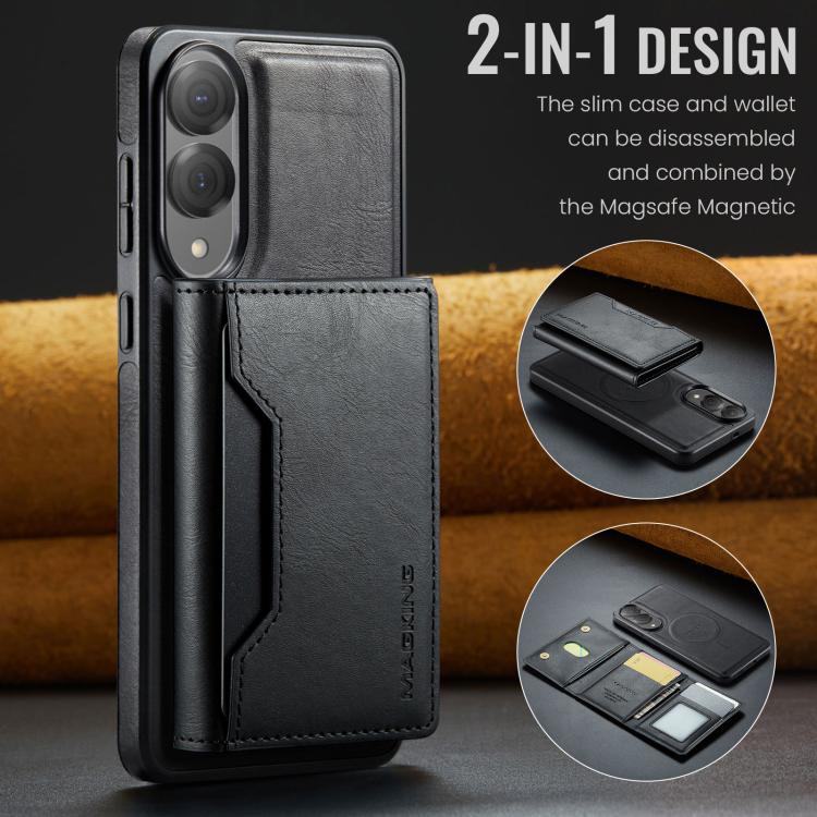 For Samsung Galaxy S25 Edge 5G MAGKING K2 Series MagSafe RFID Card Bag Detachable Phone Case
