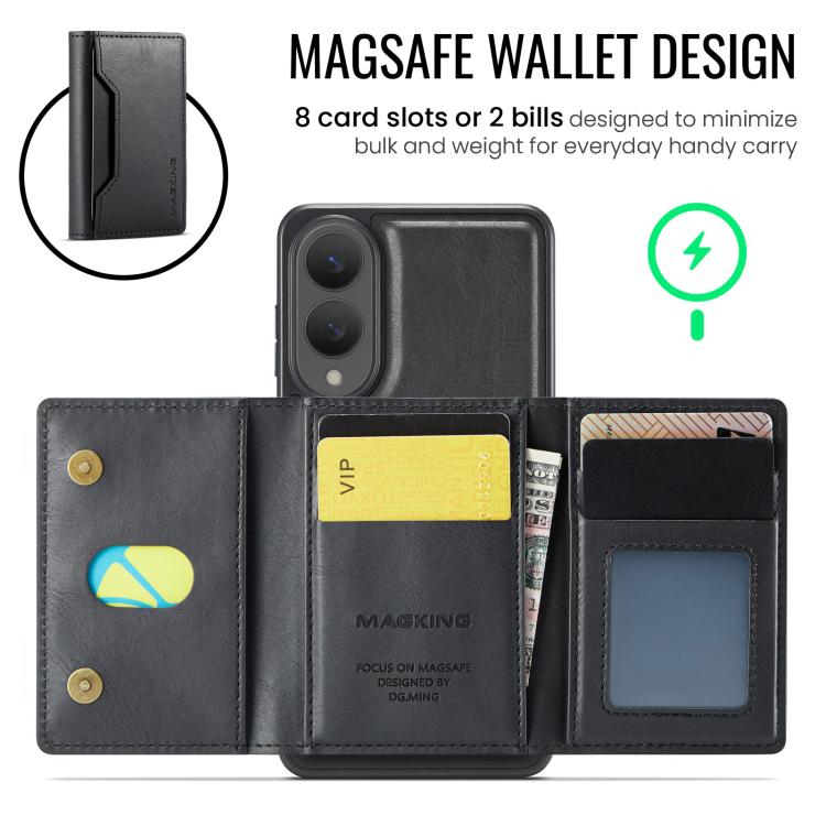 For Samsung Galaxy S25 Edge 5G MAGKING K2 Series MagSafe RFID Card Bag Detachable Phone Case
