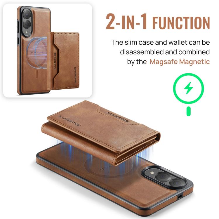 For Samsung Galaxy S25 Edge 5G MAGKING K2 Series MagSafe RFID Card Bag Detachable Phone Case