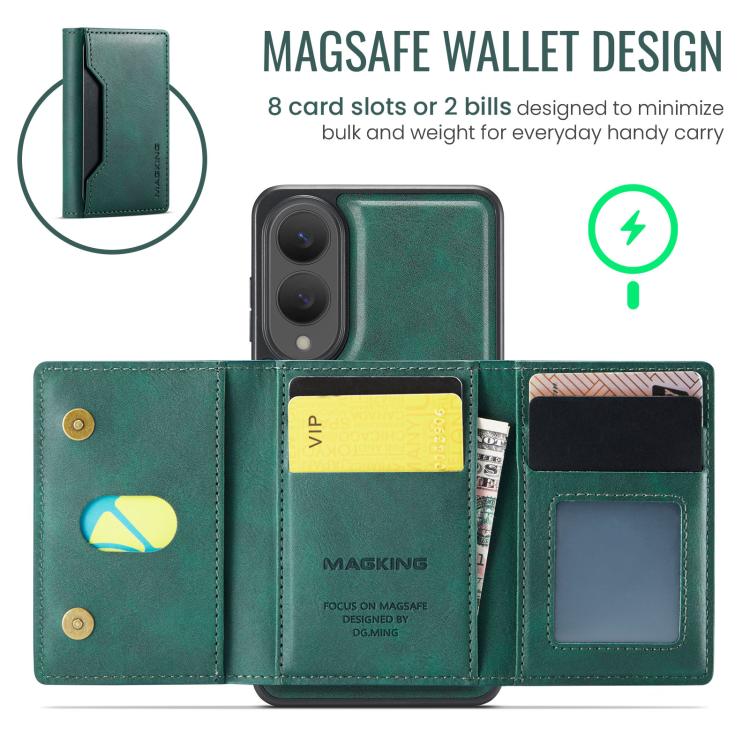 For Samsung Galaxy S25 Edge 5G MAGKING K2 Series MagSafe RFID Card Bag Detachable Phone Case