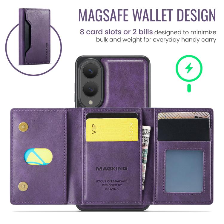 For Samsung Galaxy S25 Edge 5G MAGKING K2 Series MagSafe RFID Card Bag Detachable Phone Case