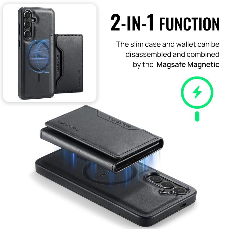 For Samsung Galaxy S25 FE 5G MAGKING K2 Series MagSafe RFID Card Bag Detachable Phone Case