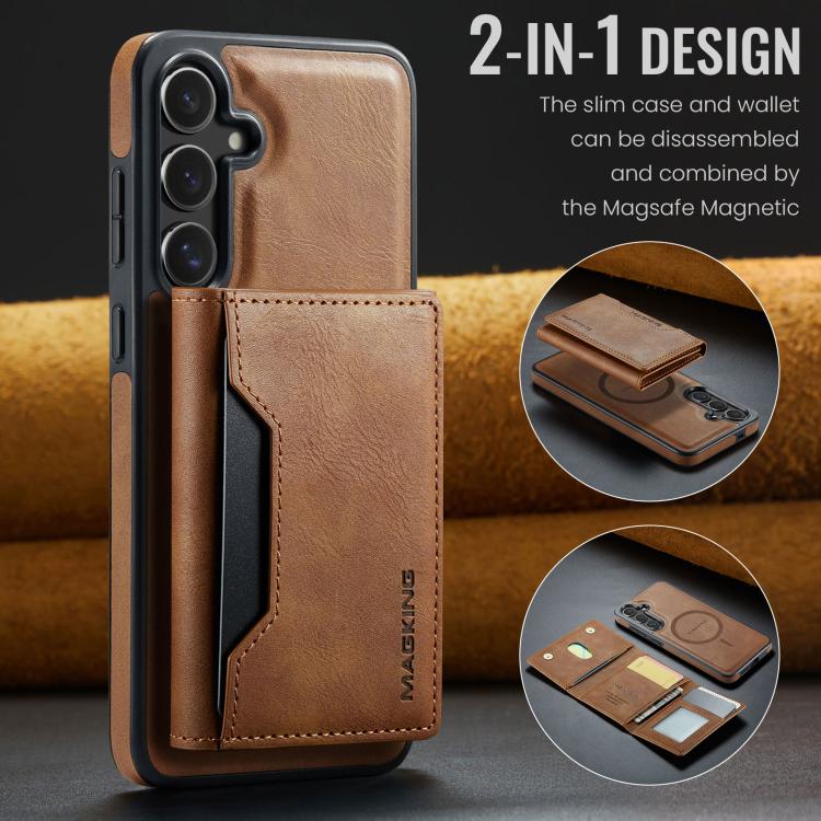 For Samsung Galaxy S25 FE 5G MAGKING K2 Series MagSafe RFID Card Bag Detachable Phone Case