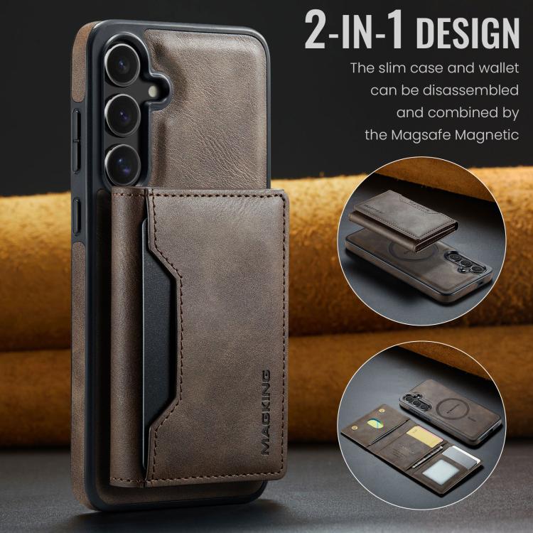 For Samsung Galaxy S25 FE 5G MAGKING K2 Series MagSafe RFID Card Bag Detachable Phone Case