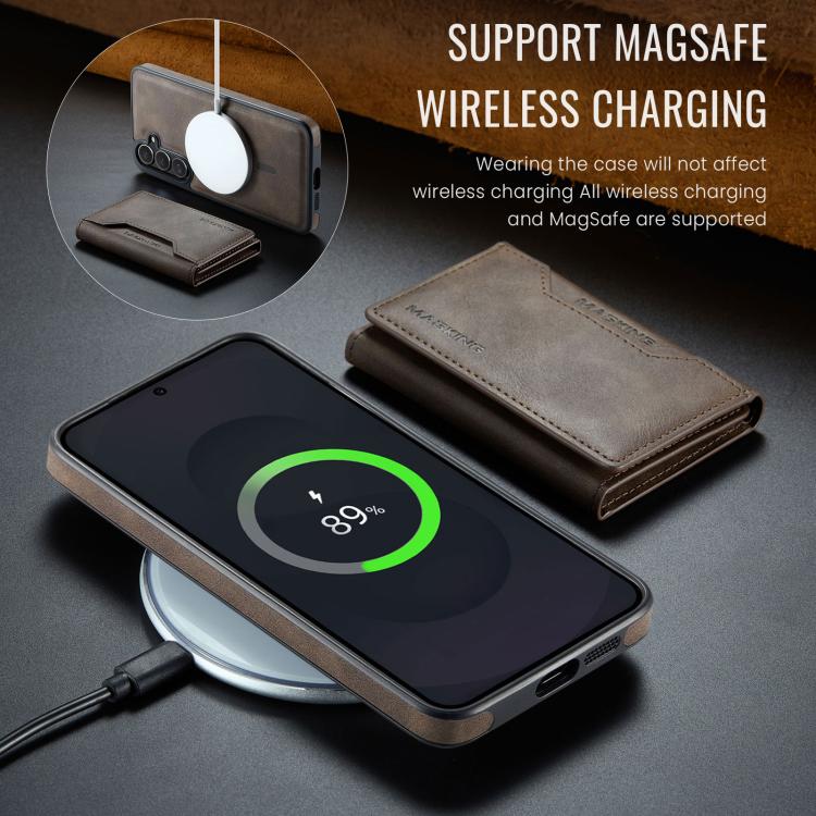 For Samsung Galaxy S25 FE 5G MAGKING K2 Series MagSafe RFID Card Bag Detachable Phone Case