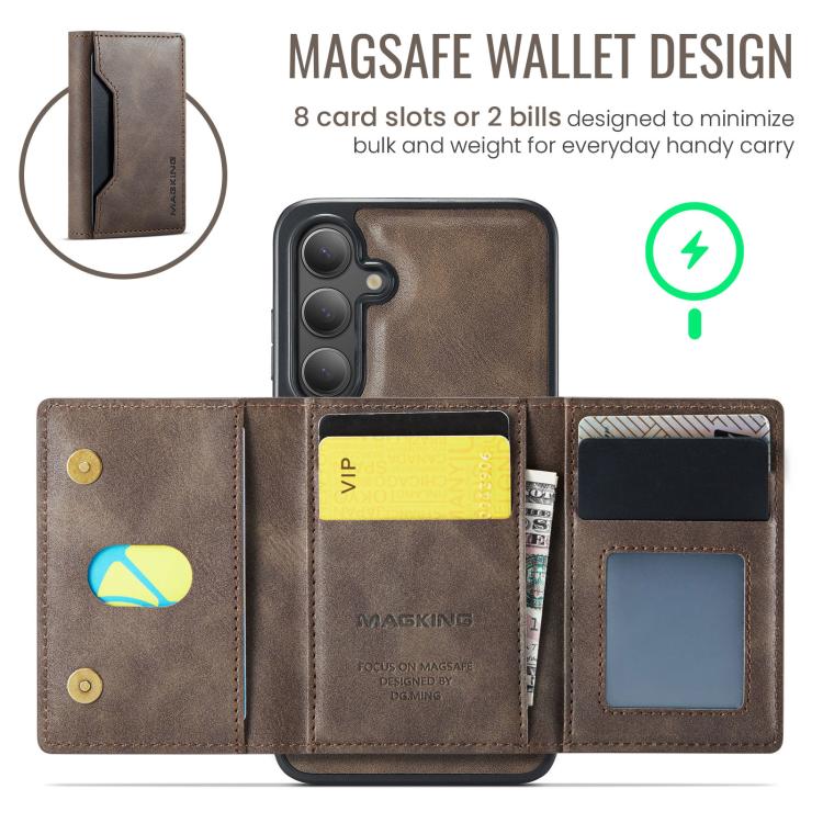 For Samsung Galaxy S25 FE 5G MAGKING K2 Series MagSafe RFID Card Bag Detachable Phone Case