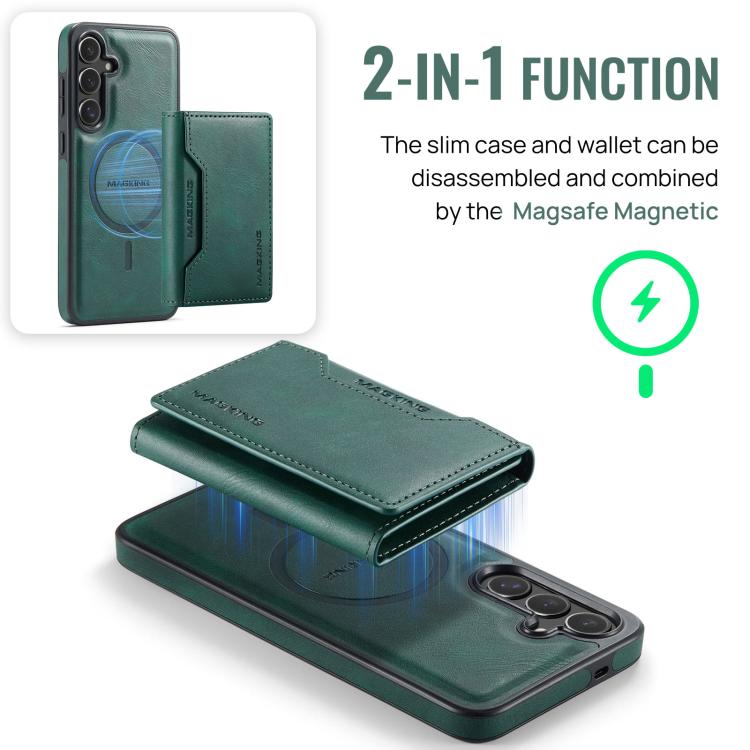 For Samsung Galaxy S25 FE 5G MAGKING K2 Series MagSafe RFID Card Bag Detachable Phone Case