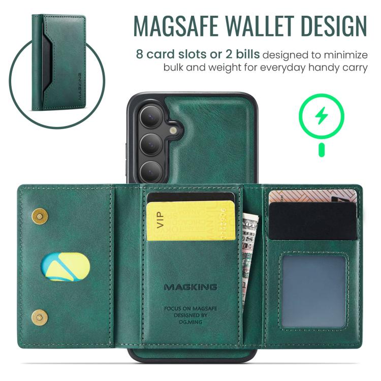 For Samsung Galaxy S25 FE 5G MAGKING K2 Series MagSafe RFID Card Bag Detachable Phone Case
