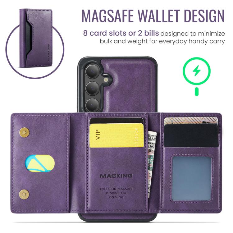 For Samsung Galaxy S25 FE 5G MAGKING K2 Series MagSafe RFID Card Bag Detachable Phone Case