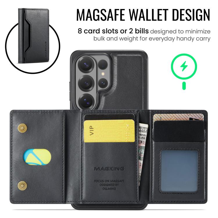 For Samsung Galaxy S26 Ultra 5G MAGKING K2 Series MagSafe RFID Card Bag Detachable Phone Case