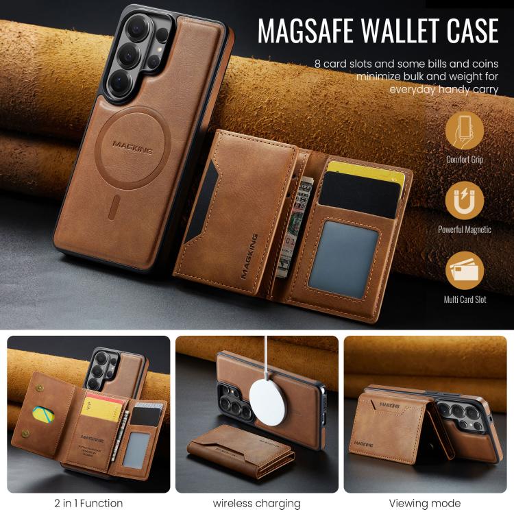 For Samsung Galaxy S26 Ultra 5G MAGKING K2 Series MagSafe RFID Card Bag Detachable Phone Case