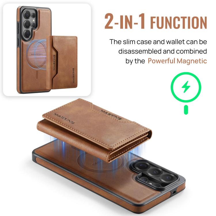 For Samsung Galaxy S26 Ultra 5G MAGKING K2 Series MagSafe RFID Card Bag Detachable Phone Case