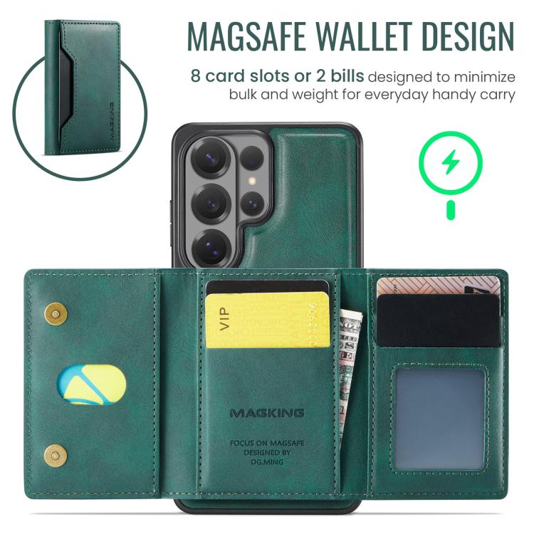 For Samsung Galaxy S26 Ultra 5G MAGKING K2 Series MagSafe RFID Card Bag Detachable Phone Case