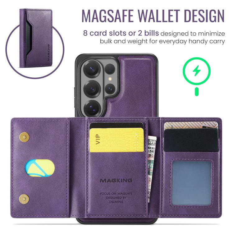 For Samsung Galaxy S26 Ultra 5G MAGKING K2 Series MagSafe RFID Card Bag Detachable Phone Case
