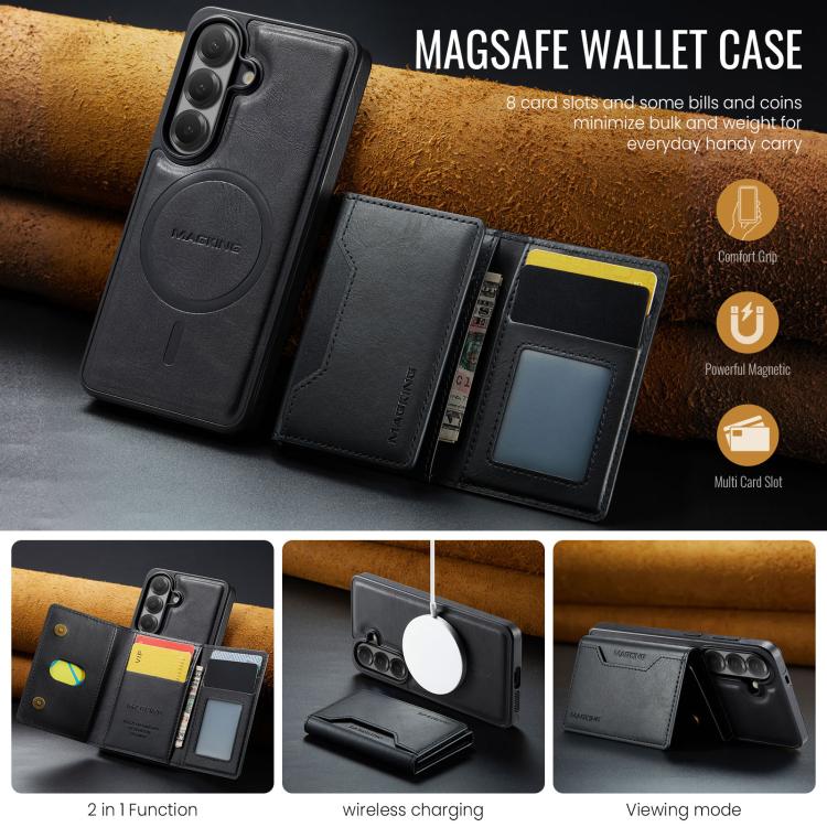 For Samsung Galaxy S26 5G MAGKING K2 Series MagSafe RFID Card Bag Detachable Phone Case