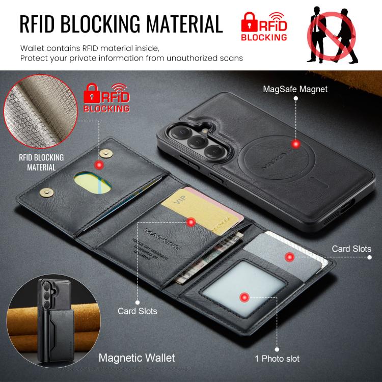 For Samsung Galaxy S26 5G MAGKING K2 Series MagSafe RFID Card Bag Detachable Phone Case