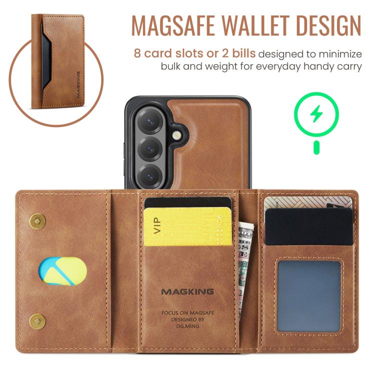 For Samsung Galaxy S26 5G MAGKING K2 Series MagSafe RFID Card Bag Detachable Phone Case