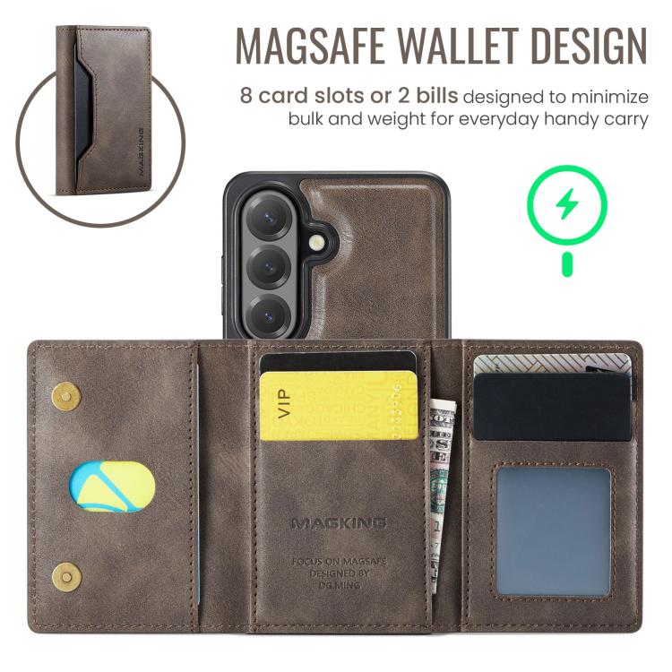 For Samsung Galaxy S26 5G MAGKING K2 Series MagSafe RFID Card Bag Detachable Phone Case