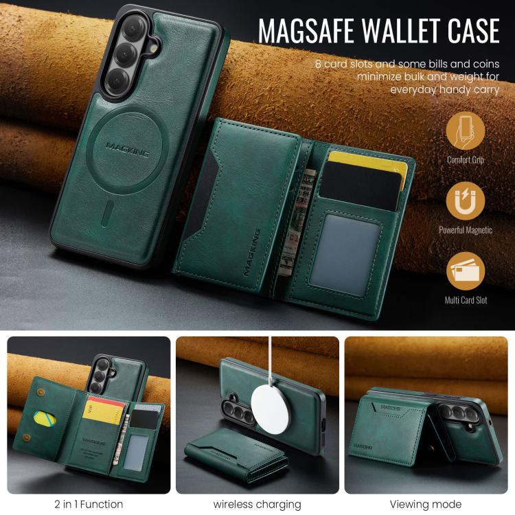 For Samsung Galaxy S26 5G MAGKING K2 Series MagSafe RFID Card Bag Detachable Phone Case