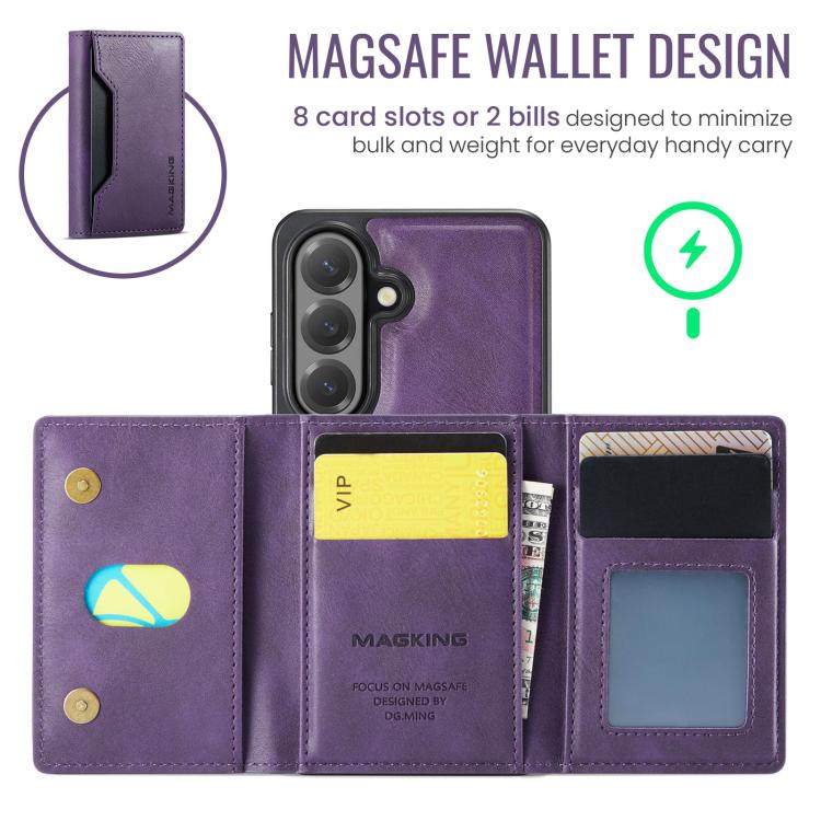 For Samsung Galaxy S26 5G MAGKING K2 Series MagSafe RFID Card Bag Detachable Phone Case