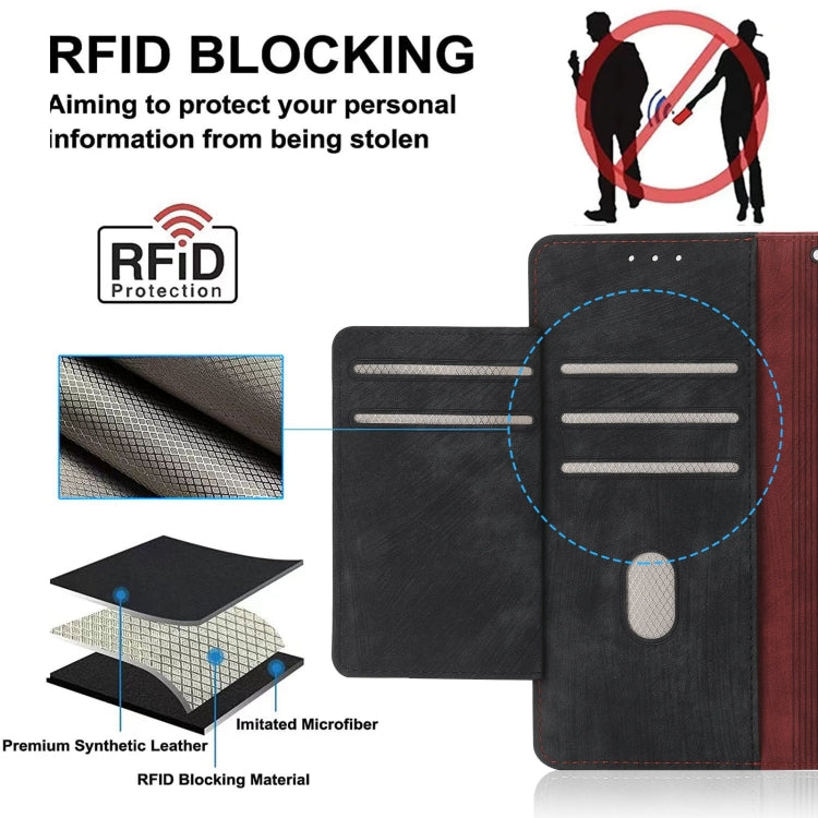 For iPhone 14 POLA Dual-color Zipper Wallet RFID Leather Phone Case