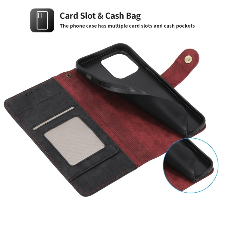 For iPhone 12 Pro Max POLA Dual-color Zipper Wallet RFID Leather Phone Case