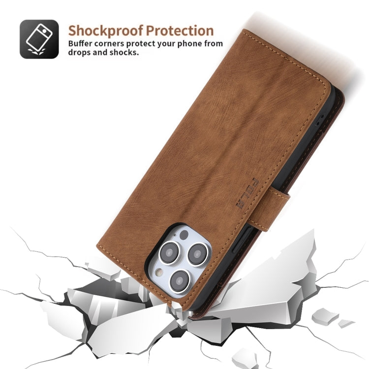 For iPhone 11 POLA Dual-color Zipper Wallet RFID Leather Phone Case