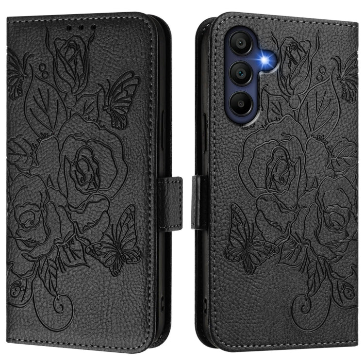 For Samsung Galaxy A26 Embossed Rose RFID Anti-theft Leather Phone Case