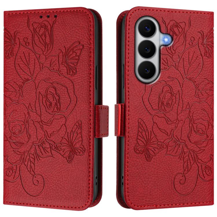 For Galaxy A27 5G Embossed Rose RFID Anti-theft Leather Phone Case