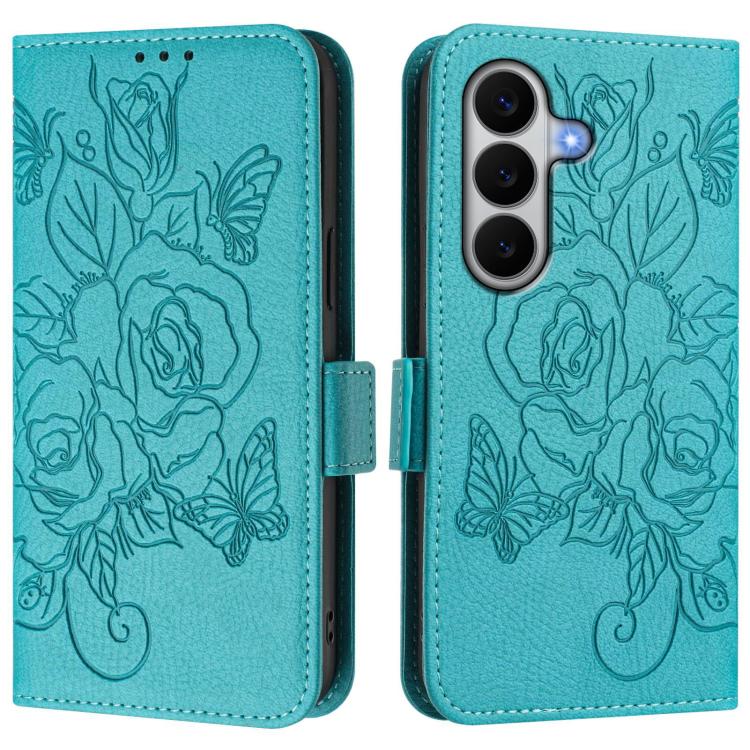 For Galaxy A27 5G Embossed Rose RFID Anti-theft Leather Phone Case