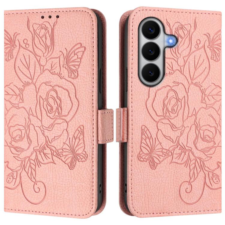For Galaxy A27 5G Embossed Rose RFID Anti-theft Leather Phone Case
