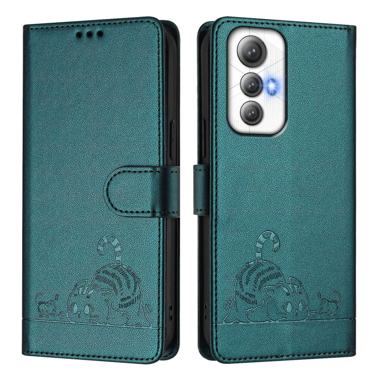 For Cubot Max 5 Cat Rat Embossed Pattern RFID Leather Phone Case with Lanyard