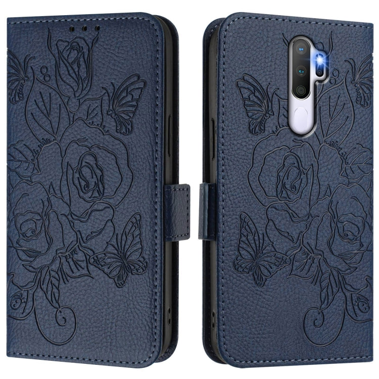 For OPPO A9 4G / A5 4G / A11 4G Embossed Rose RFID Anti-theft Leather Phone Case