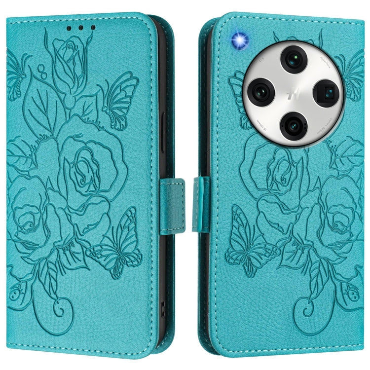 For OPPO Find X8 Pro Embossed Rose RFID Anti-theft Leather Phone Case