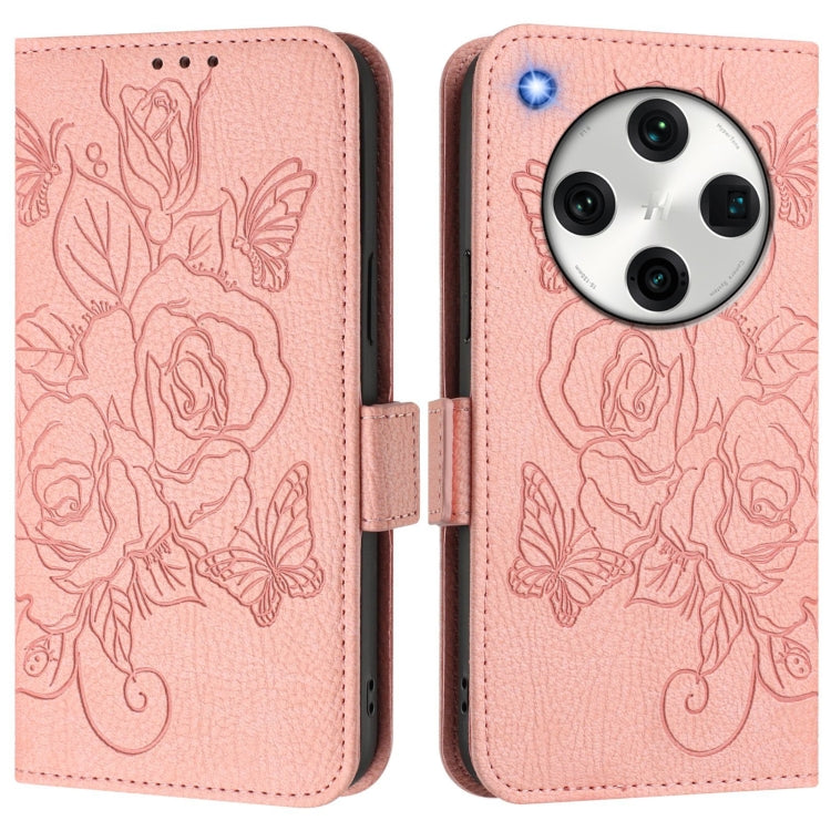 For OPPO Find X8 Pro Embossed Rose RFID Anti-theft Leather Phone Case
