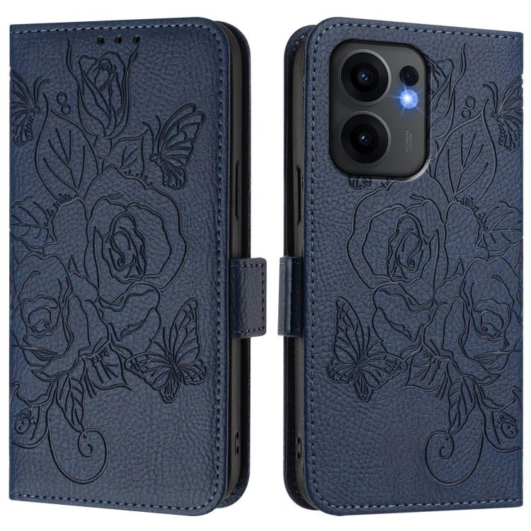 For OPPO Reno13 F 5G Embossed Rose RFID Anti-theft Leather Phone Case