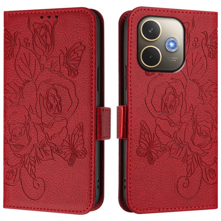 For OPPO A5 Pro 5G Global Embossed Rose RFID Anti-theft Leather Phone Case