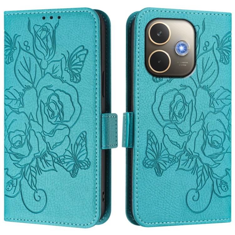 For OPPO A5 Pro 5G Global Embossed Rose RFID Anti-theft Leather Phone Case