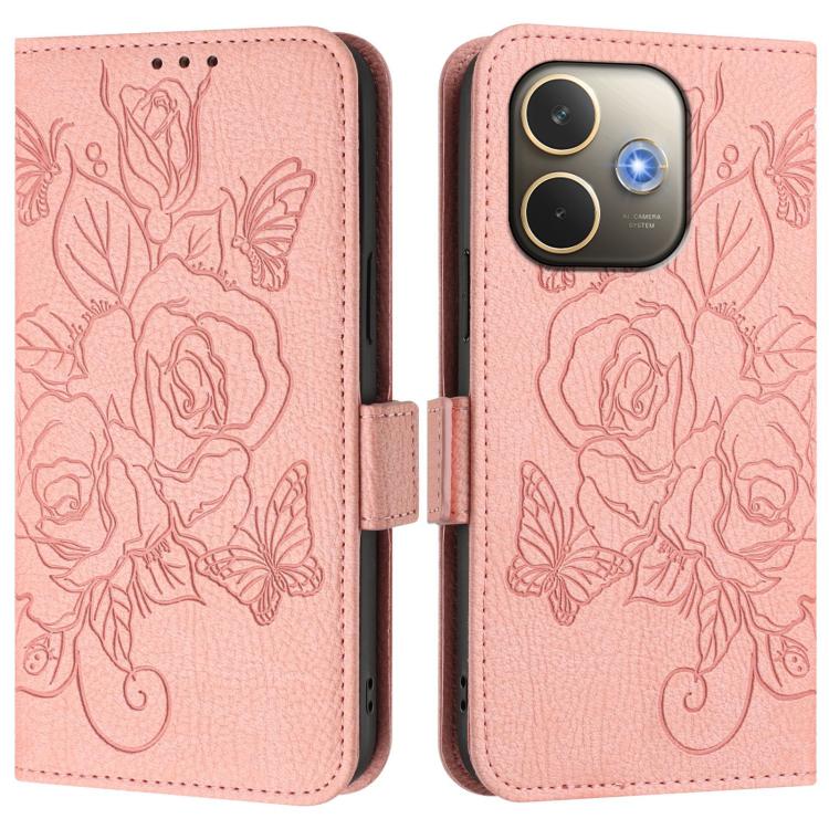 For OPPO A5 Pro 5G Global Embossed Rose RFID Anti-theft Leather Phone Case