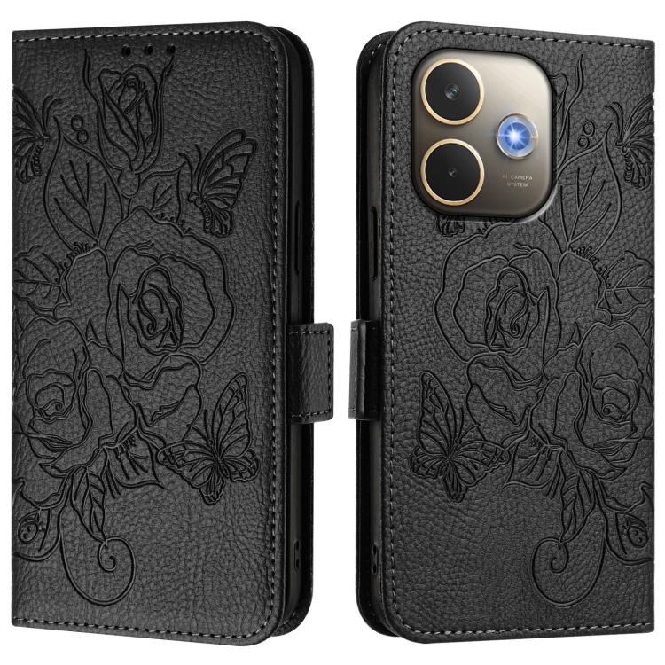 For OPPO A5 Pro 5G Global Embossed Rose RFID Anti-theft Leather Phone Case