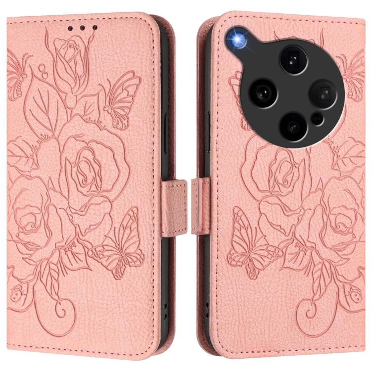 For OPPO Find X8 Ultra 5G Embossed Rose RFID Anti-theft Leather Phone Case
