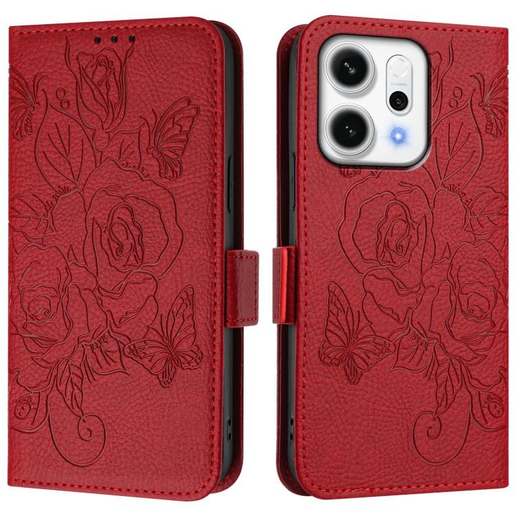 For OPPO Reno14 Global Embossed Rose RFID Anti-theft Leather Phone Case