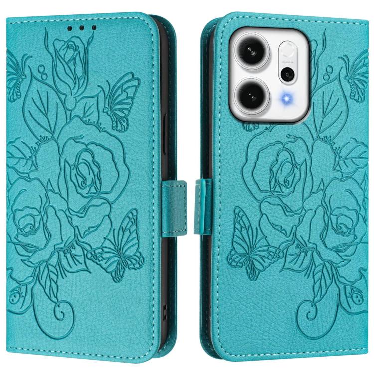 For OPPO Reno14 Pro Global Embossed Rose RFID Anti-theft Leather Phone Case