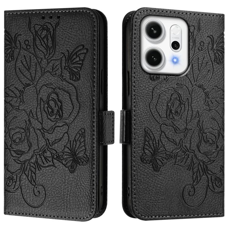 For OPPO Reno14 Pro Global Embossed Rose RFID Anti-theft Leather Phone Case