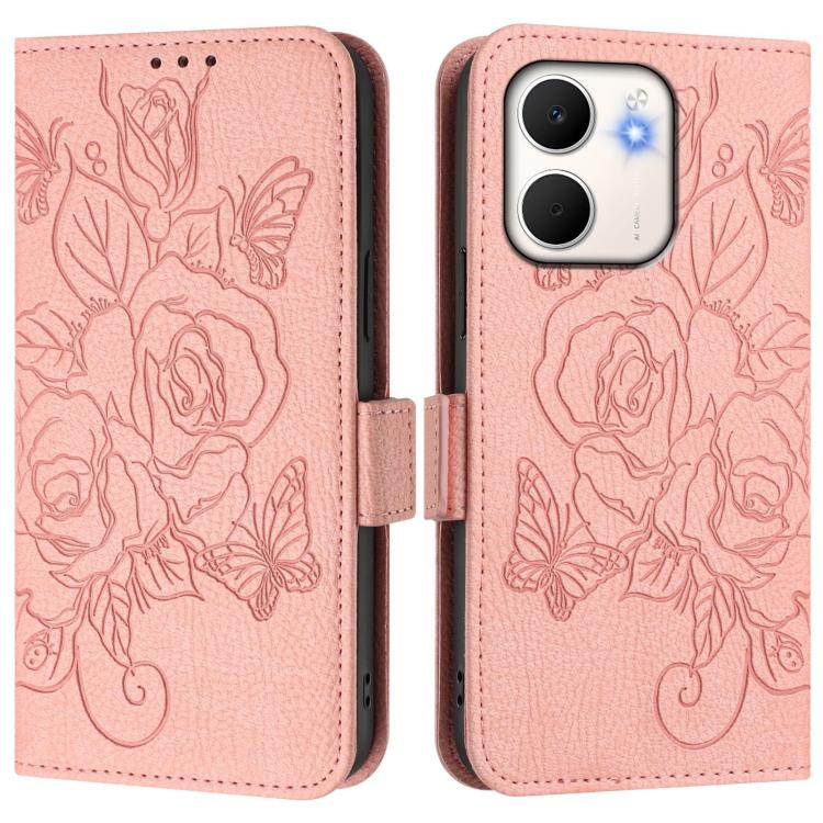 For OPPO A5x 5G / 4G Global Embossed Rose RFID Anti-theft Leather Phone Case