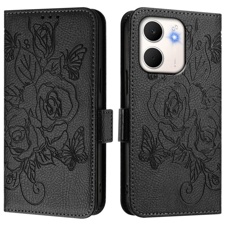 For OPPO A5x 5G / 4G Global Embossed Rose RFID Anti-theft Leather Phone Case